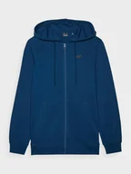 Bluzy sportowe męskie - Męska bluza dresowa rozpinana z kapturem 4F 4FWMM00TSWSM1768 - niebieska - miniaturka - grafika 1