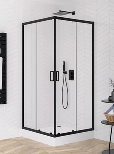 Czarna kabina prysznicowa z brodzikiem kwadratowa 90x90 ZS-0012 Suvia New Trendy - Kabiny prysznicowe - miniaturka - grafika 1