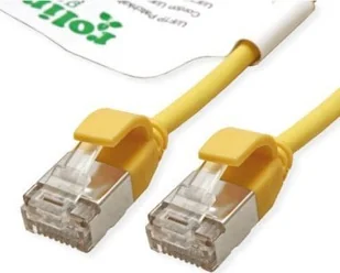 Roline ROLINE GREEN F/UTP DataCenter Patch Cord Cat.6A Class EA, LSOH, bardzo cienki, żółty, 1,5 m - Patchcordy - miniaturka - grafika 1