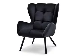 Designerski Fotel Wypoczynkowy Z Wysokim Oparciem Kikori Czarny - Fotele - miniaturka - grafika 1