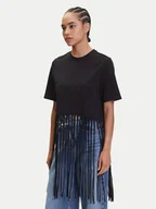 Koszulki i topy damskie - ONLY T-Shirt Zinna 15325262 Czarny Regular Fit - miniaturka - grafika 1