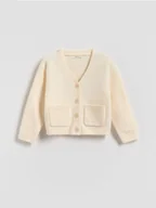 Bluzy dla dziewczynek - Reserved - Kardigan na guziki - kremowy - miniaturka - grafika 1