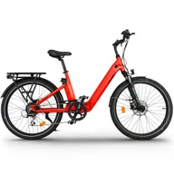 Rowery elektryczne - UB200 Ebike uniwersalny z pełnym zawieszeniem Do 140 km Czerwony 26" - miniaturka - grafika 1
