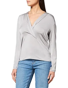 s.Oliver BLACK LABEL Koszulka damska Langarm Regular Fit, jasnoszary, 46 - Koszulki i topy damskie - miniaturka - grafika 1