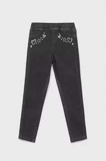 Spodnie i spodenki dla dziewczynek - Desigual jeansy dziecięce kolor czarny - grafika 1