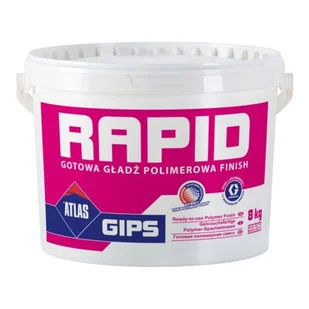 Gotowa gładź polimerowa GIPS RAPID śnieżnobiały 8 kg Atlas - Zaprawy budowlane - miniaturka - grafika 1