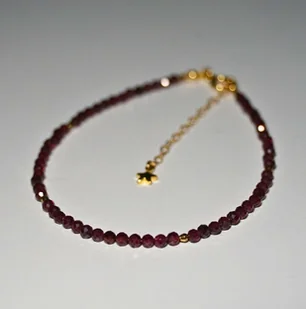 Bransoletka na nogę Granat 3mm - Crystals Break - Bransoletki - miniaturka - grafika 1