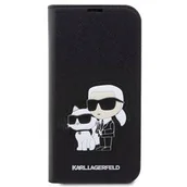 Etui i futerały do telefonów - Karl Lagerfeld Pokrowiec PU Saffiano Karl and Choupette NFT Book na iPhone 14 Pro Max KLBKP14XSANKCPK Czarne - miniaturka - grafika 1