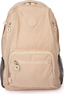 Plecaki - Bag Street Wysoki Plecak Turystyczny Miejski Bardzo lekki z Kreszu Damski Męski Jasnobeżowy Ecru - miniaturka - grafika 1