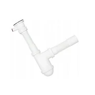 Syfony - Syfon zlewozmywakowy 1-komorowy sitko metalowe uniwersalny z przyłączem pralka/zmywarka odpływ fi 50 XLEO - miniaturka - grafika 1