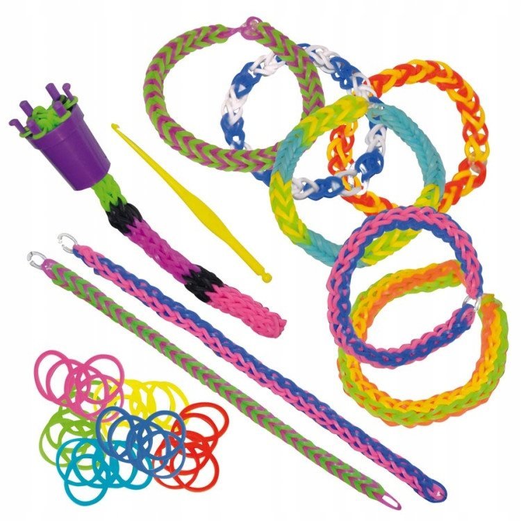 DIY ZESTAW DO ROBIENIA BRANSOLETEK Z GUMEK 1 szt