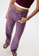 Spodnie damskie - Stradivarius D92 jeansy o prostym kroju typu wide leg Fioletowy 36 - miniaturka - grafika 1