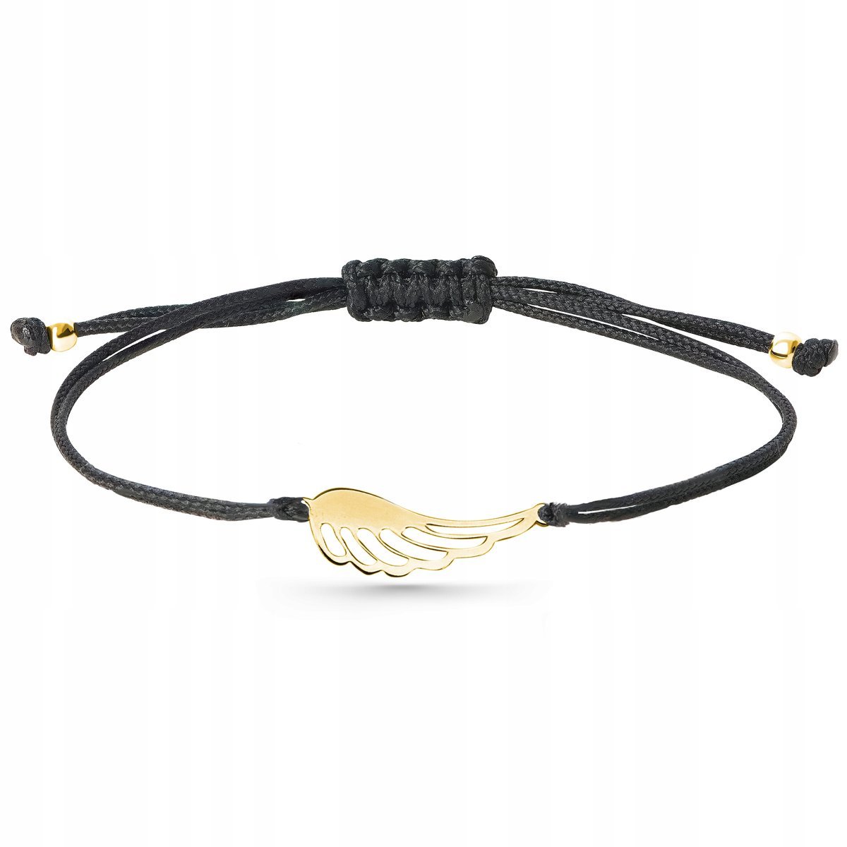 Bransoletka pozłacana srebrna na sznurku damska sznurkowa srebro 925