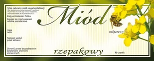 Etykiety na Miód Rzepakowy (100szt) - wzór E133 - Akcesoria do hodowli zwierząt - miniaturka - grafika 1