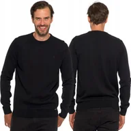 Swetry męskie - SWETER MĘSKI KLASYCZNY BAWEŁNIANY DŁUGI RĘKAW OKRĄGŁY DEKOLT MORAJ XXL BLACK - miniaturka - grafika 1