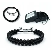 Bransolety męskie - Bransoletka Shamballa Turmalin 6,5mm Z Kamieni Naturalnych Męska Damska - miniaturka - grafika 1