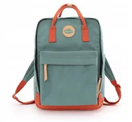 Plecaki - Stylowy, pojemny plecak w turkusowo-czerwonym kolorze - Himawari - miniaturka - grafika 1