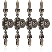 Zawiasy, okucia i inne akcesoria - Uchwyty do szuflad w stylu vintage – do mebli, szafek, szafek, szuflad – ze śrubami – antyczny brąz – 4 sztuki - miniaturka - grafika 1