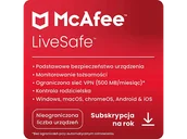 Programy antywirusowe - Kod aktywacyjny MCAFEE Program LiveSafe (1 rok) - miniaturka - grafika 1