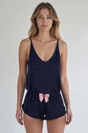 Piżamy damskie - Komplet top + szorty Vivisence 2044 granatowy - miniaturka - grafika 1