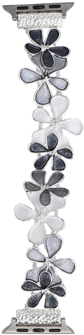 GlacierX bransoleta do smartwatcha Gleam Plumeria Stretch Bracelet Storm Cloud do Apple Watch 38/40/41mm Czarno-Biała