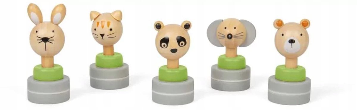 BigJigs Stempelki zwierzęta komplet 5 sztuk +3