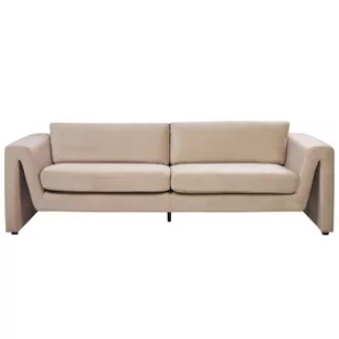 Sofa welurowa beżowa MAUNU - Sofy i kanapy - miniaturka - grafika 1