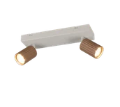 Lampy ścienne - SOKA 867700265 listwa ze spotami kawowe ryflowane tuby 2xGU10 wykończenie ciepły szary - miniaturka - grafika 1