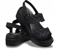 Moda i Uroda OUTLET - Crocs Wygodne Damskie Buty Sandały Brooklyn Woven Upper Low Wedge 39-40 - miniaturka - grafika 1