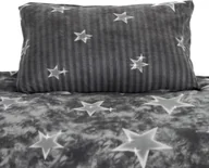 Pościel - Pościel z polaru ze wzorem w gwiazdki w kolorze szarym Przytulna i miękka, wykonana z poliestru 155x220 cm - miniaturka - grafika 1