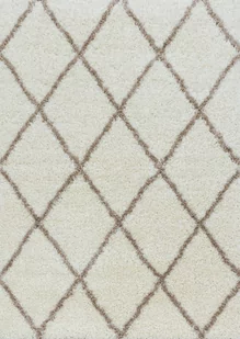 Dywan Alvor shaggy kratka kremowy, 60x110 cm - Dywany - miniaturka - grafika 1