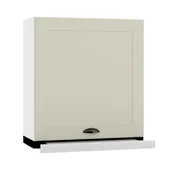 Szafki kuchenne - Szafka kuchenna wisząca z okapem 60 ADELE W60 SLIM/68 P/L beżowy mat/srebrna - miniaturka - grafika 1