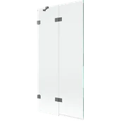 Parawany nawannowe - Mexen Lunar parawan nawannowy 2-skrzydłowy lewy 90 x 150 cm, transparent, gun metal - 897-090-100-95-00-L - miniaturka - grafika 1