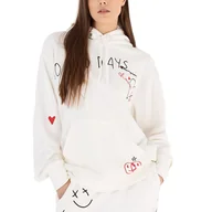 Bluzy sportowe damskie - Bluza Champion Hooded Sweatshirt 116274-WW036 - biała - miniaturka - grafika 1