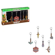 Breloczki dla dzieci - Bizak Minecraft Zestaw 6 metalowych breloków w pudełku Deluxe, oficjalnie licencjonowane figurki postaci do gry wideo i cegieł, dzieci i dorosłych, 64110009 - miniaturka - grafika 1