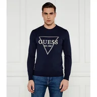 Swetry męskie - GUESS Sweter FABIAN Regular Fit z dodatkiem kaszmiru - miniaturka - grafika 1