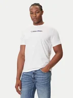 Koszulki męskie - Calvin Klein Jeans T-Shirt Glitched Logo LV04RC858G Biały Regular Fit - miniaturka - grafika 1