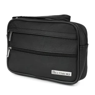 Saszetka męska skórzana do ręki czarna Beltimore R02 czarny - Nerki - miniaturka - grafika 1