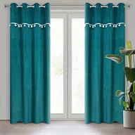 Zasłony - Zasłona gotowa na przelotkach KIDS 140x250 Eurofirany turkusowa z ozdobnymi słonikami - miniaturka - grafika 1