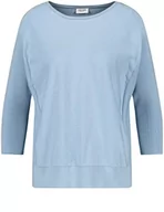 Swetry damskie - Gerry Weber Damski sweter z dzianiny strukturalnej, długi rękaw, okrągły dekolt, jednokolorowy, Sky, 40 - miniaturka - grafika 1