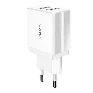 Usams Ładowarka sieciowa 2xUSB T24 2,1A Biała USA001084 - Ładowarki do telefonów - miniaturka - grafika 1