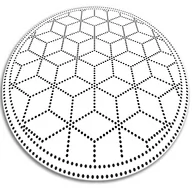 Dywany - Mata winylowa do domu okrągła trójwymiarowe kostki fi100 cm - miniaturka - grafika 1