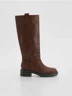 Botki damskie - Reserved - Kozaki na niskim obcasie - ciemnobrązowy - miniaturka - grafika 1