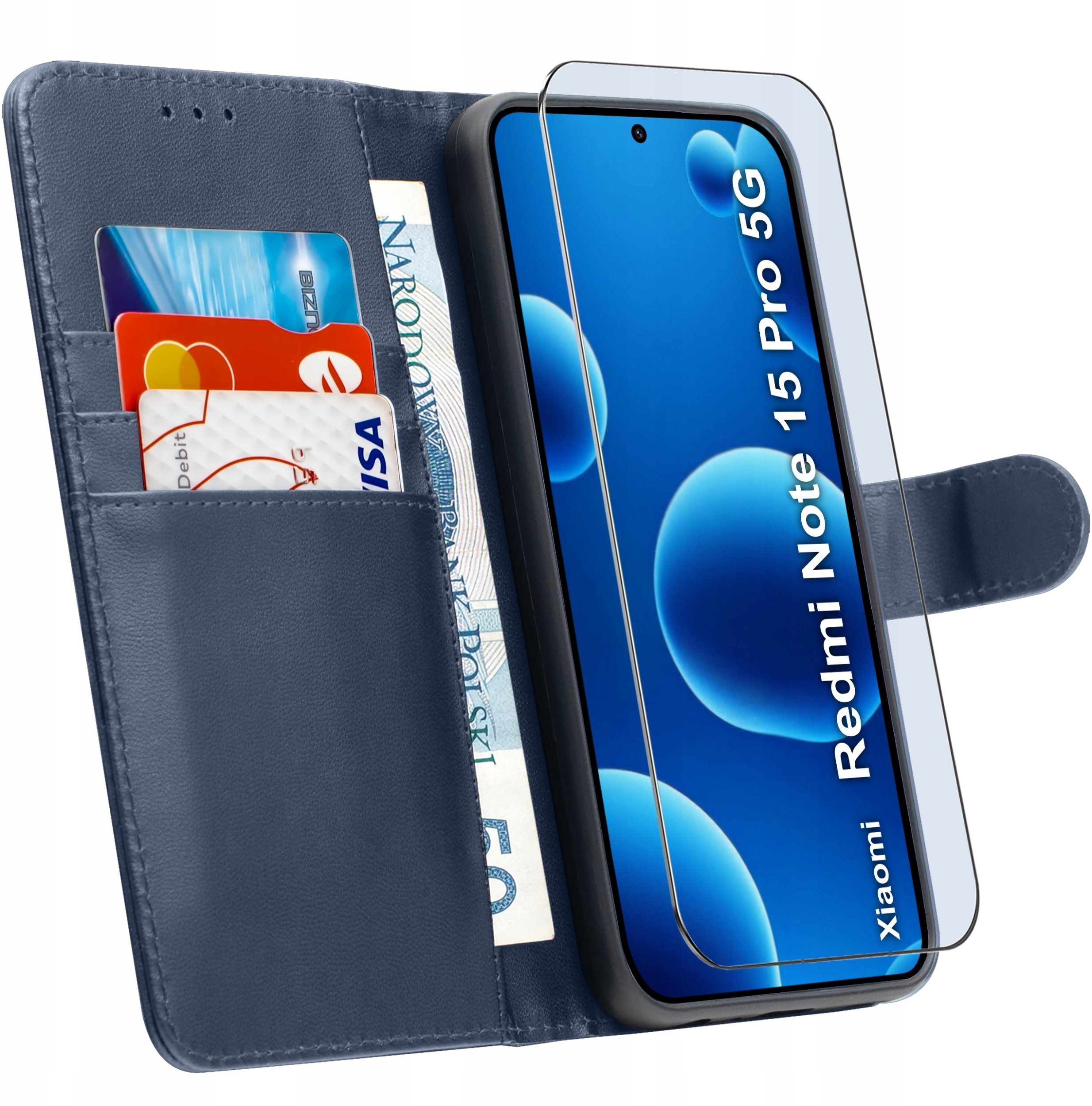 krainaGSM ETUI z klapką do Xiaomi Redmi Note 15 Pro 5G Zamykane Magnetyczne + SZKŁO