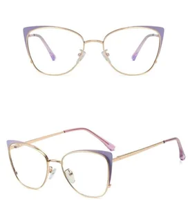 Okulary kocie do komputera damskie z filtrem BLUE Light zerówki 2585-3 - Okulary korekcyjne, oprawki, szkła - miniaturka - grafika 1