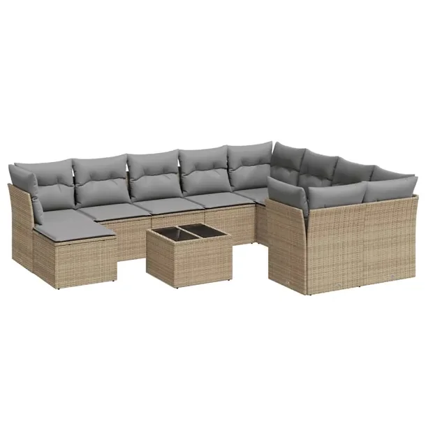 Zestaw mebli ogrodowych modułowych beżowy rattan PE 62 x 62 x 69 cm