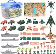 Figurki dla dzieci - 56X Żołnierzyki Pojazdy Mapa Walizka Zestaw Zabawka Dla Dziecka Prezent 56X - miniaturka - grafika 1
