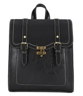 Torebki damskie - Plecak Damski Skórzany Tornister Vintage 2W1 Czarny - miniaturka - grafika 1