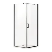Kabiny prysznicowe - Novoterm LOFT KABINA NATRYSKOWA 80x80x190 cm/5mm z brodzikiem ,czarne profile LAGOS LAGOS 80+brodzik - miniaturka - grafika 1