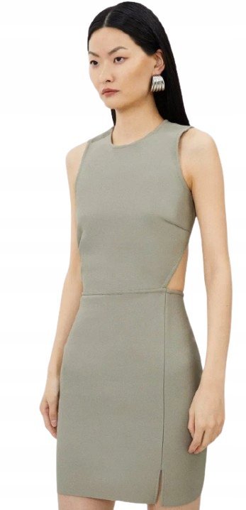 KAREN MILLEN PETITE SUKIENKA PROSTA KHAKI MINI S B1C
